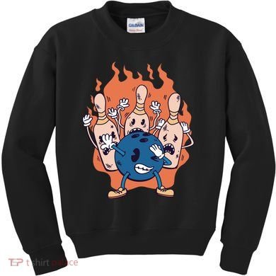 Bowling Ball And Pins Dabbing Kids Sweatshirt