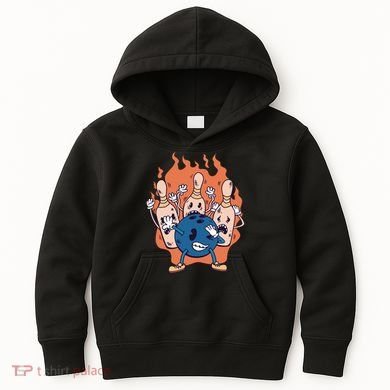 Bowling Ball And Pins Dabbing Kids Hoodie
