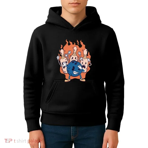 Bowling Ball And Pins Dabbing Kids Hoodie