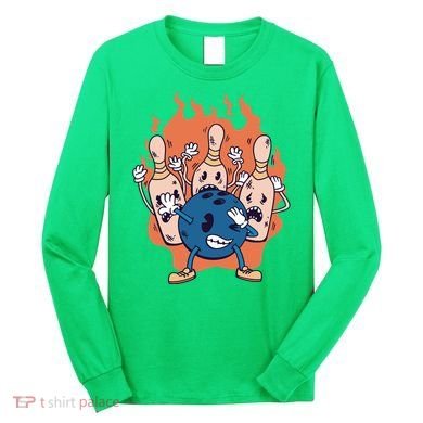 Bowling Ball And Pins Dabbing Long Sleeve Shirt