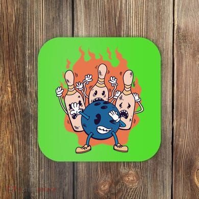 Bowling Ball And Pins Dabbing Coaster