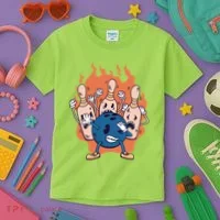 Bowling Ball And Pins Dabbing Kids T-Shirt thumb 3
