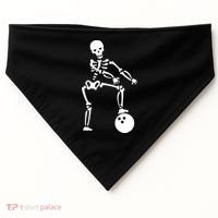 Bowling Ball Floss like A Boss Skeleton USA-Made Doggie Bandana thumb 0