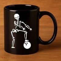 Bowling Ball Floss like A Boss Skeleton 11oz C Handle Ceramic Mug thumb 3