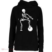 Bowling Ball Floss like A Boss Skeleton Womens Funnel Neck Pullover Hood thumb 0