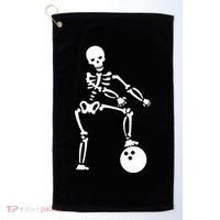 Bowling Ball Floss like A Boss Skeleton Golf Towel thumb 0
