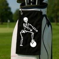 Bowling Ball Floss like A Boss Skeleton Golf Towel thumb 2