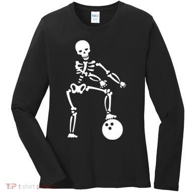 Bowling Ball Floss like A Boss Skeleton Women's Long Sleeve Shirt