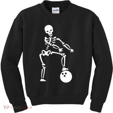 Bowling Ball Floss like A Boss Skeleton Kids Sweatshirt