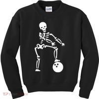 Bowling Ball Floss like A Boss Skeleton Kids Sweatshirt thumb 0