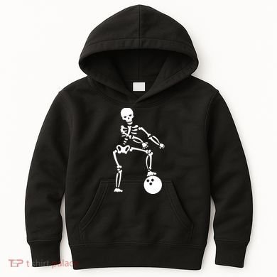 Bowling Ball Floss like A Boss Skeleton Kids Hoodie
