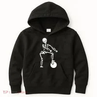 Bowling Ball Floss like A Boss Skeleton Kids Hoodie thumb 0