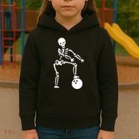 Bowling Ball Floss like A Boss Skeleton Kids Hoodie thumb 3