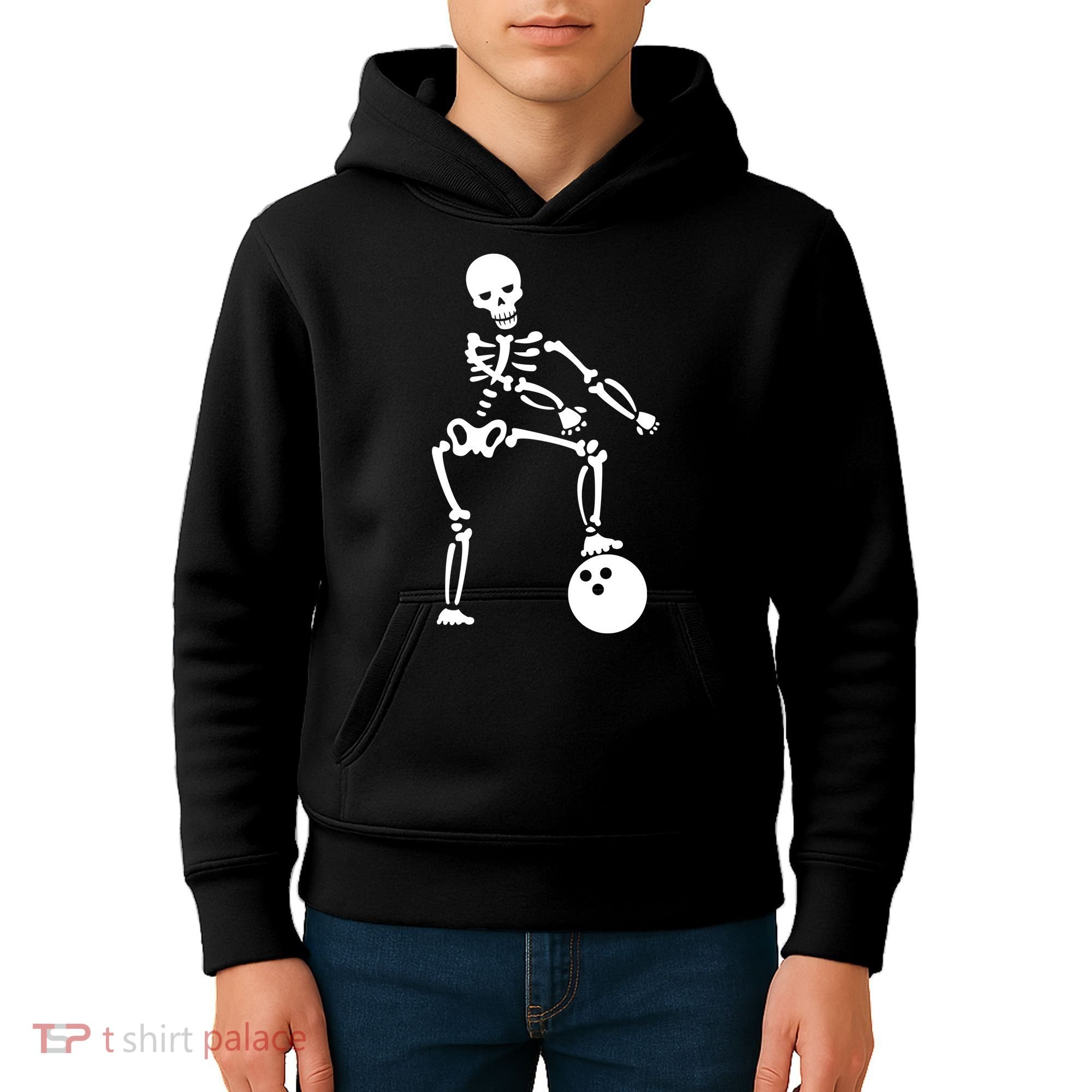 Bowling Ball Floss like A Boss Skeleton Kids Hoodie