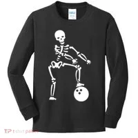 Bowling Ball Floss like A Boss Skeleton Kids Long Sleeve Shirt thumb 0