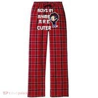 Boys In Anime Are Cuter Women's Flannel Plaid Pajama Pants thumb 0