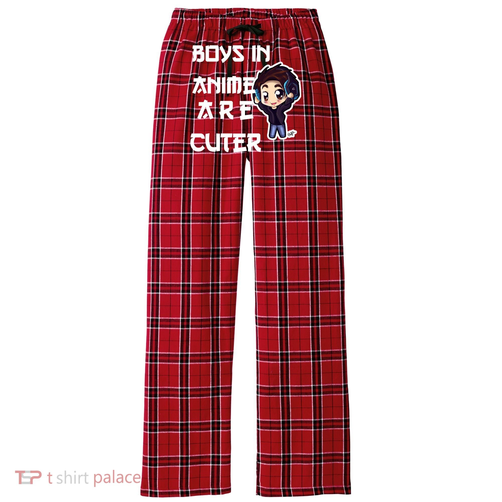 Boys In Anime Are Cuter Women's Flannel Plaid Pajama Pants