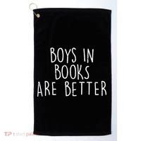 Boys In Books Are Better Funny Golf Towel thumb 0