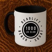Back Print 1000lb Club Powerlifting Barbell Strong Novelty Cool Gift Coffee Mug thumb 2