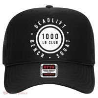Back Print 1000lb Club Powerlifting Barbell Strong Novelty Cool Gift Hat thumb 0