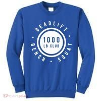 Back Print 1000lb Club Powerlifting Barbell Strong Novelty Cool Gift Sweatshirt thumb 0