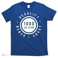 Back Print 1000lb Club Powerlifting Barbell Strong Novelty Cool Gift T-Shirt thumb 0