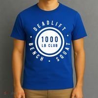 Back Print 1000lb Club Powerlifting Barbell Strong Novelty Cool Gift T-Shirt thumb 3