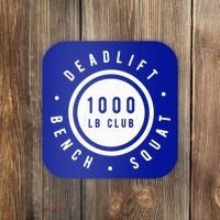 Back Print 1000lb Club Powerlifting Barbell Strong Novelty Cool Gift Coaster thumb 0