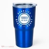Back Print 1000lb Club Powerlifting Barbell Strong Novelty Cool Gift Tumbler thumb 0