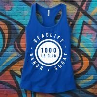 Back Print 1000lb Club Powerlifting Barbell Strong Novelty Cool Gift Women's Tank Top thumb 3