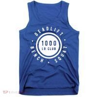Back Print 1000lb Club Powerlifting Barbell Strong Novelty Cool Gift Tank Top thumb 0