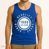 Back Print 1000lb Club Powerlifting Barbell Strong Novelty Cool Gift Tank Top thumb 3