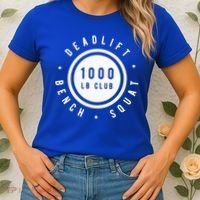 Back Print 1000lb Club Powerlifting Barbell Strong Novelty Cool Gift Women's T-Shirt thumb 2