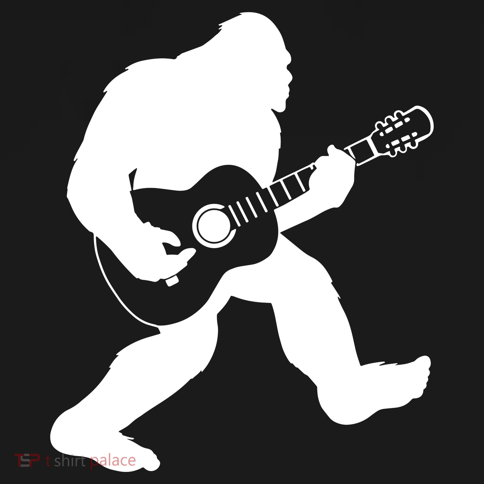 Bigfoot Playing Acoustic Guitar Coaster