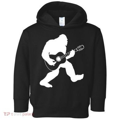 Bigfoot Playing Acoustic Guitar Toddler Hoodie