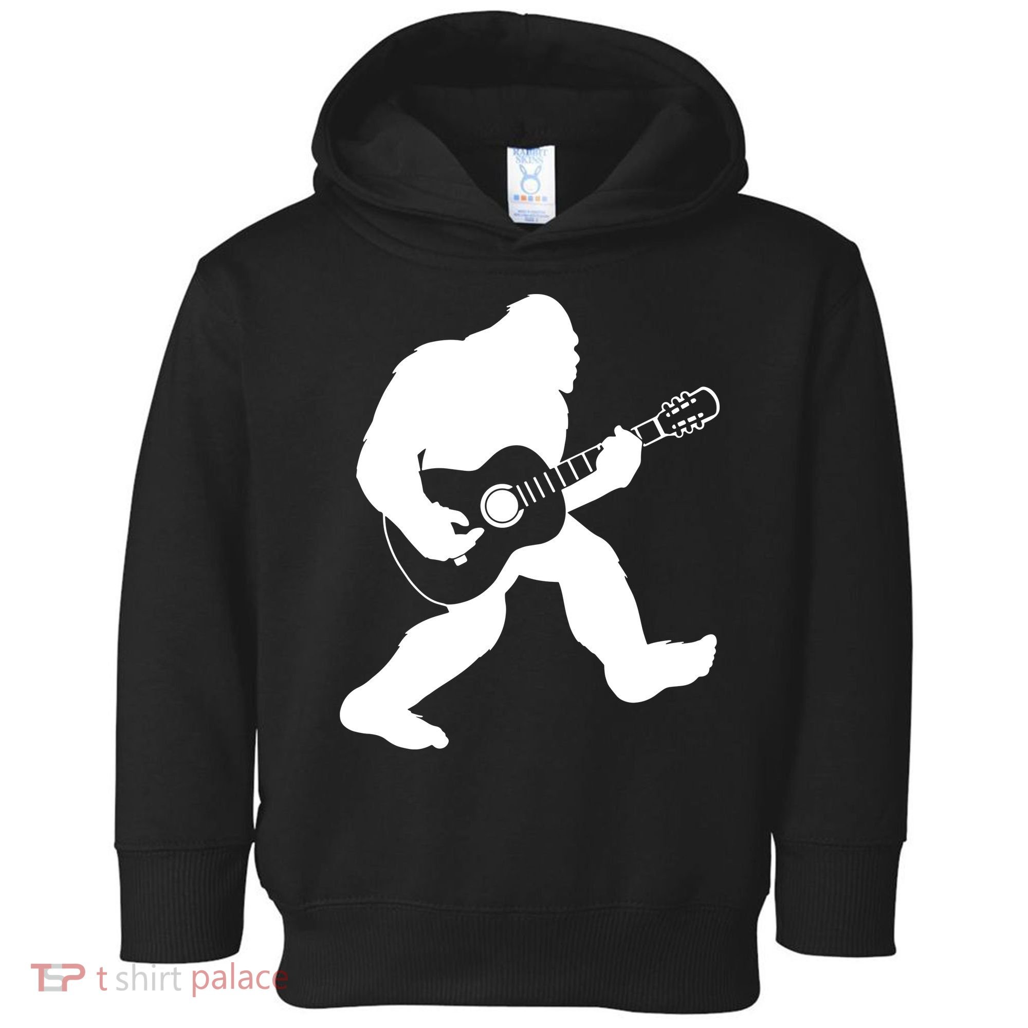 Bigfoot Playing Acoustic Guitar Toddler Hoodie