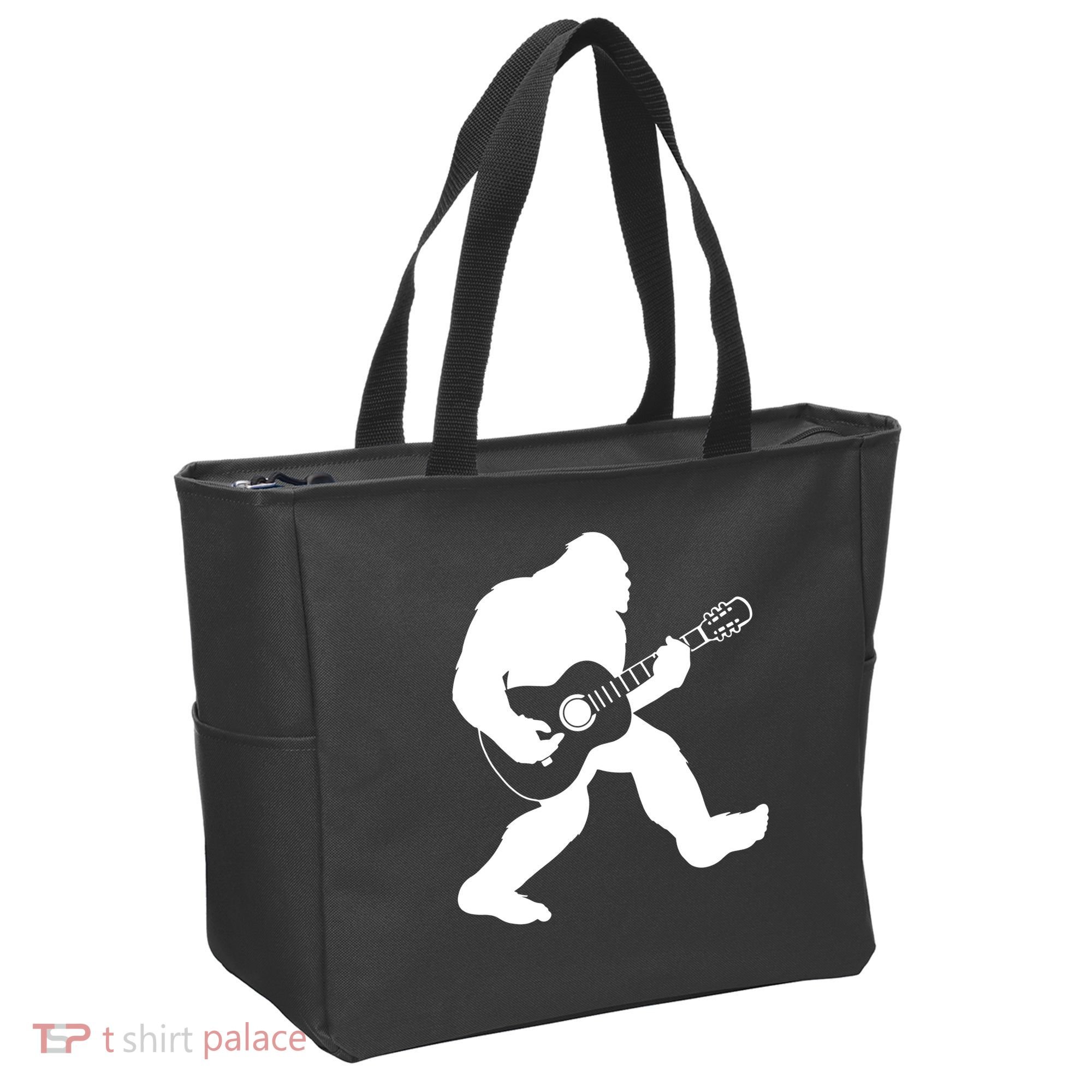 Bigfoot Playing Acoustic Guitar Tote Bag