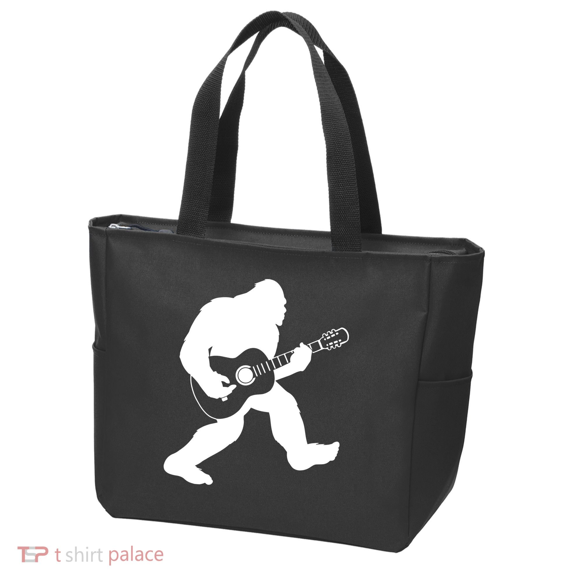 Bigfoot Playing Acoustic Guitar Tote Bag