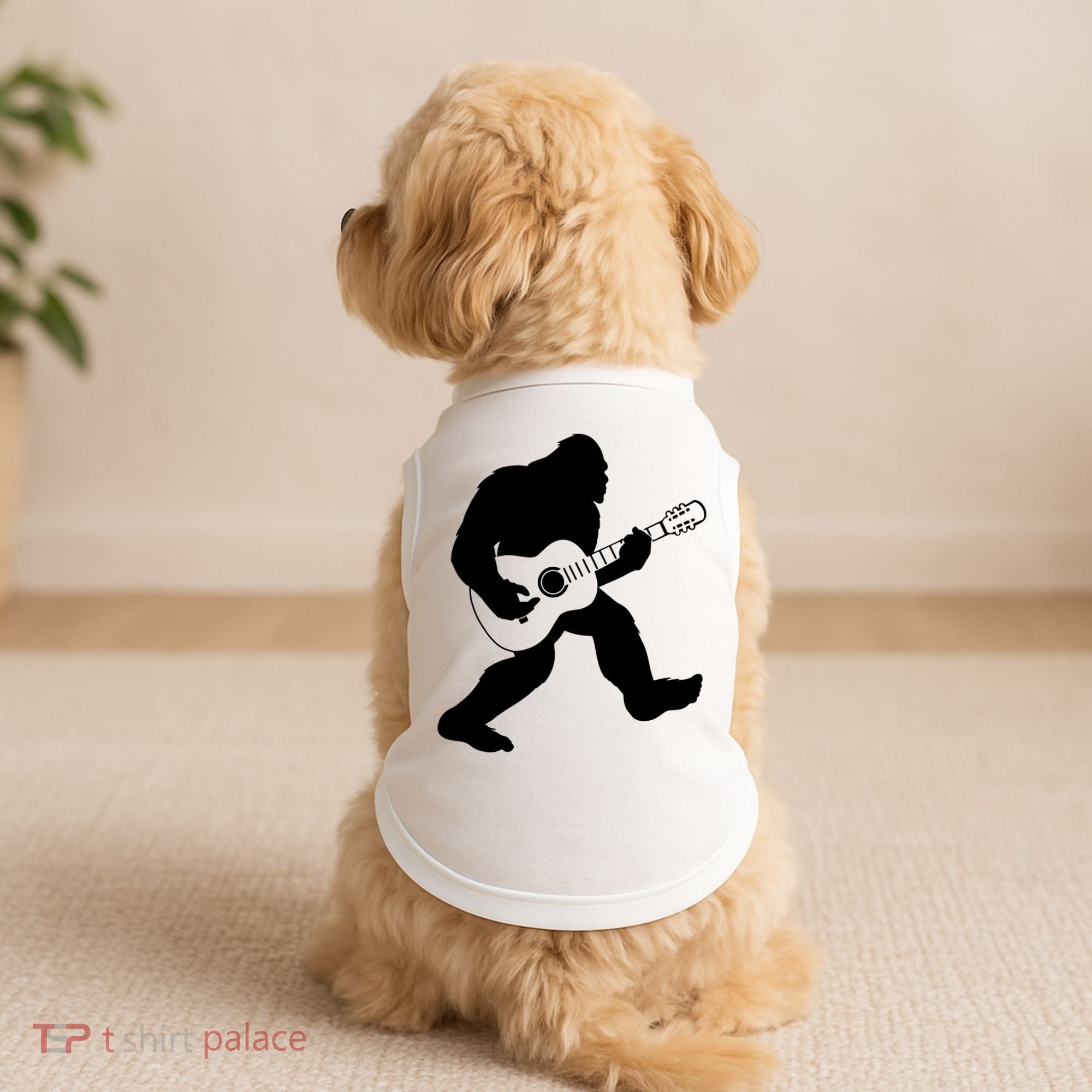 Bigfoot Playing Acoustic Guitar Doggie Tank