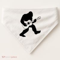 Bigfoot Playing Acoustic Guitar USA-Made Doggie Bandana thumb 0