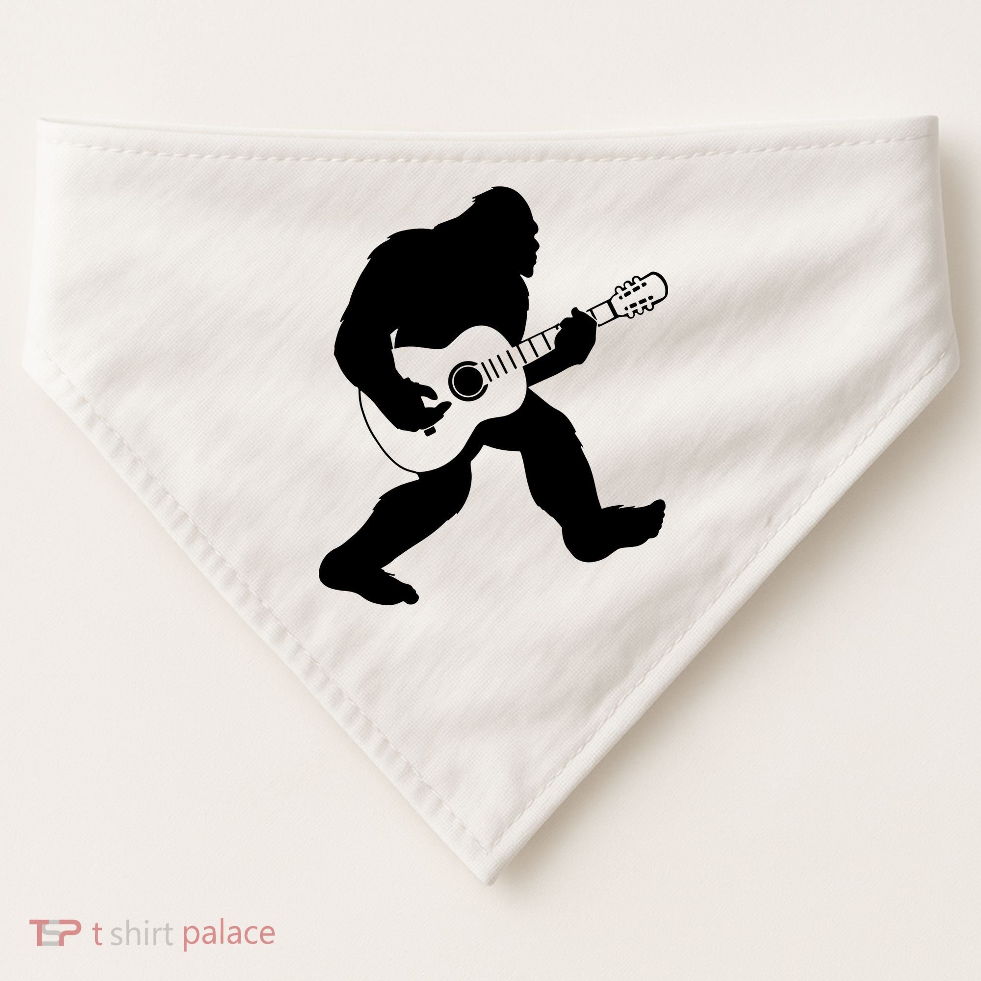 Bigfoot Playing Acoustic Guitar USA-Made Doggie Bandana