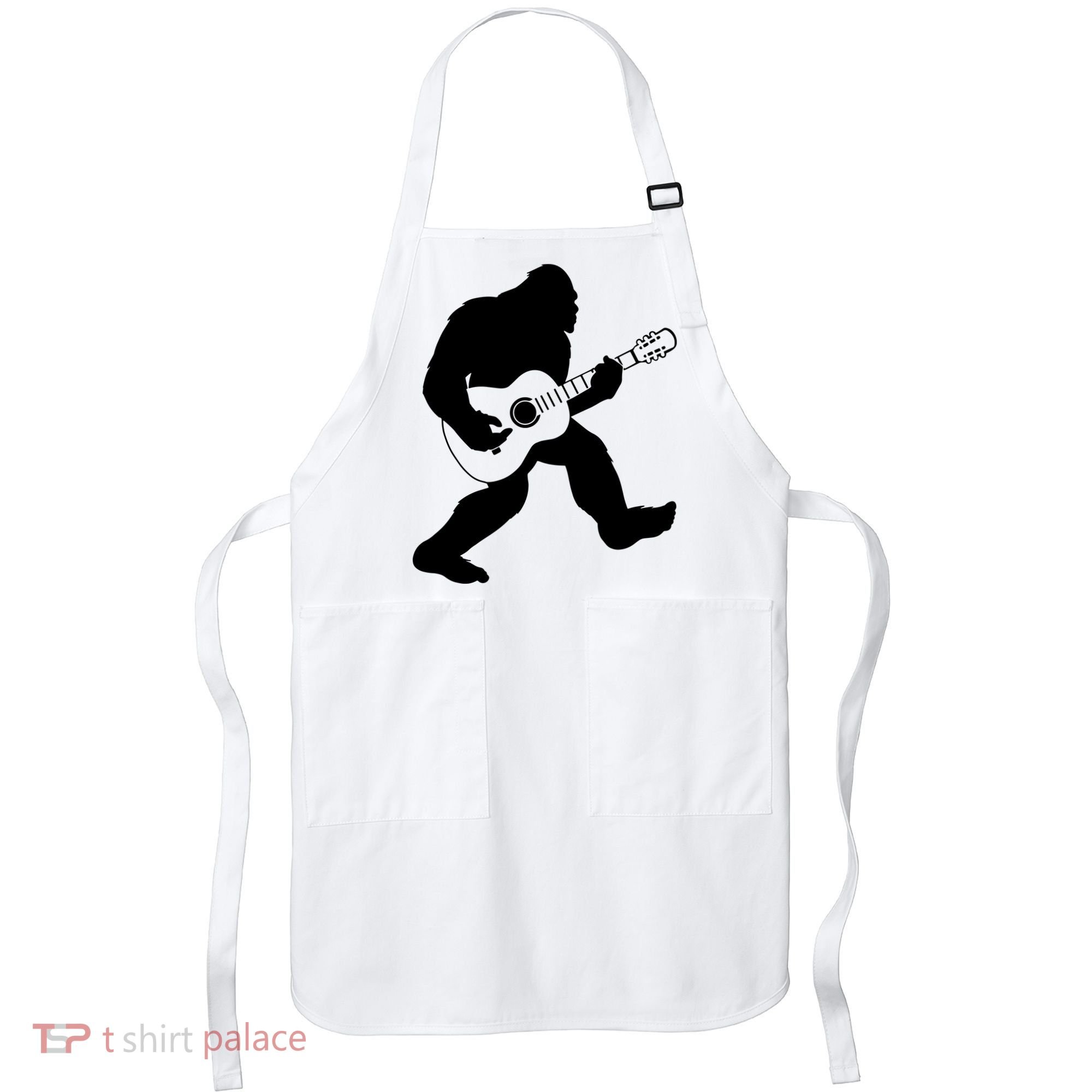 Bigfoot Playing Acoustic Guitar Apron