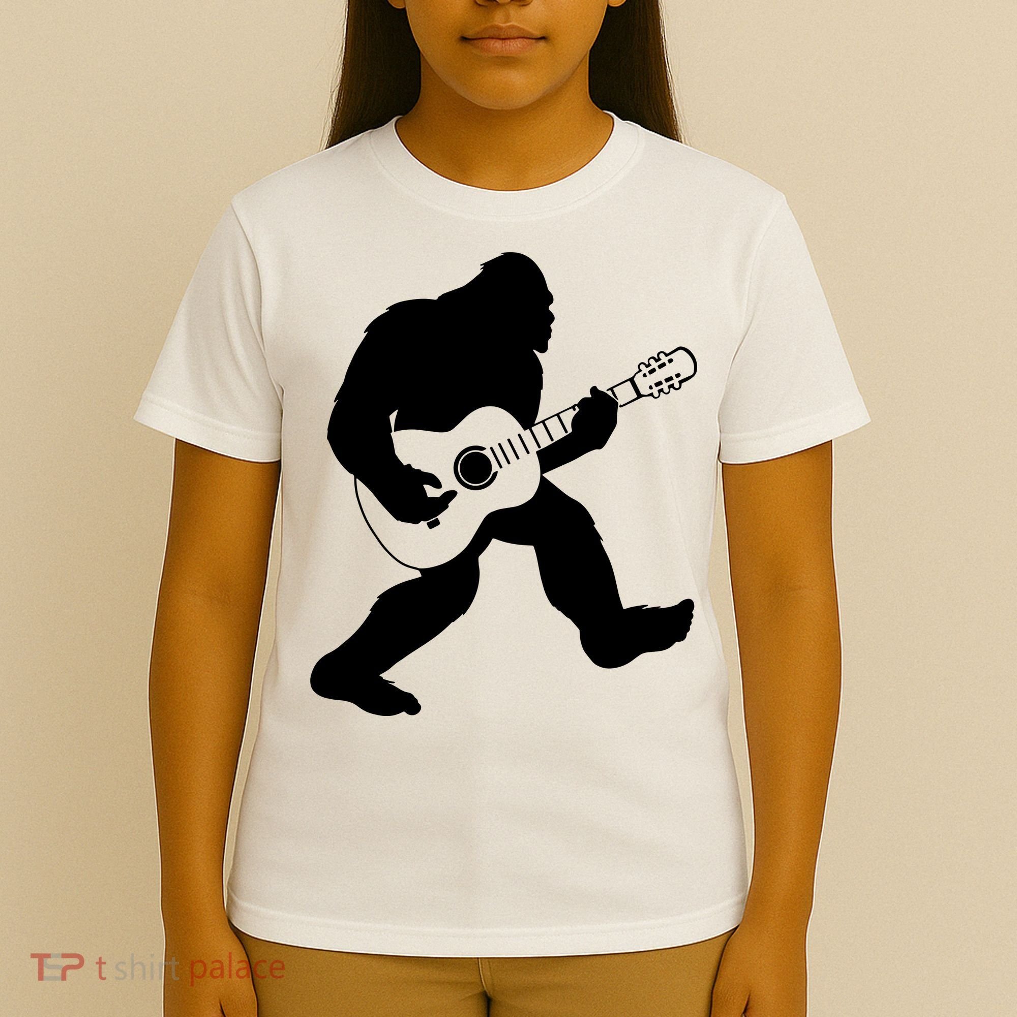 Bigfoot Playing Acoustic Guitar T-Shirt