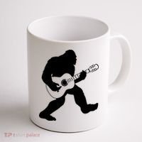 Bigfoot Playing Acoustic Guitar Coffee Mug thumb 1