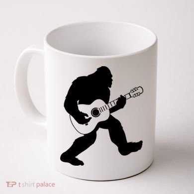 Bigfoot Playing Acoustic Guitar Coffee Mug