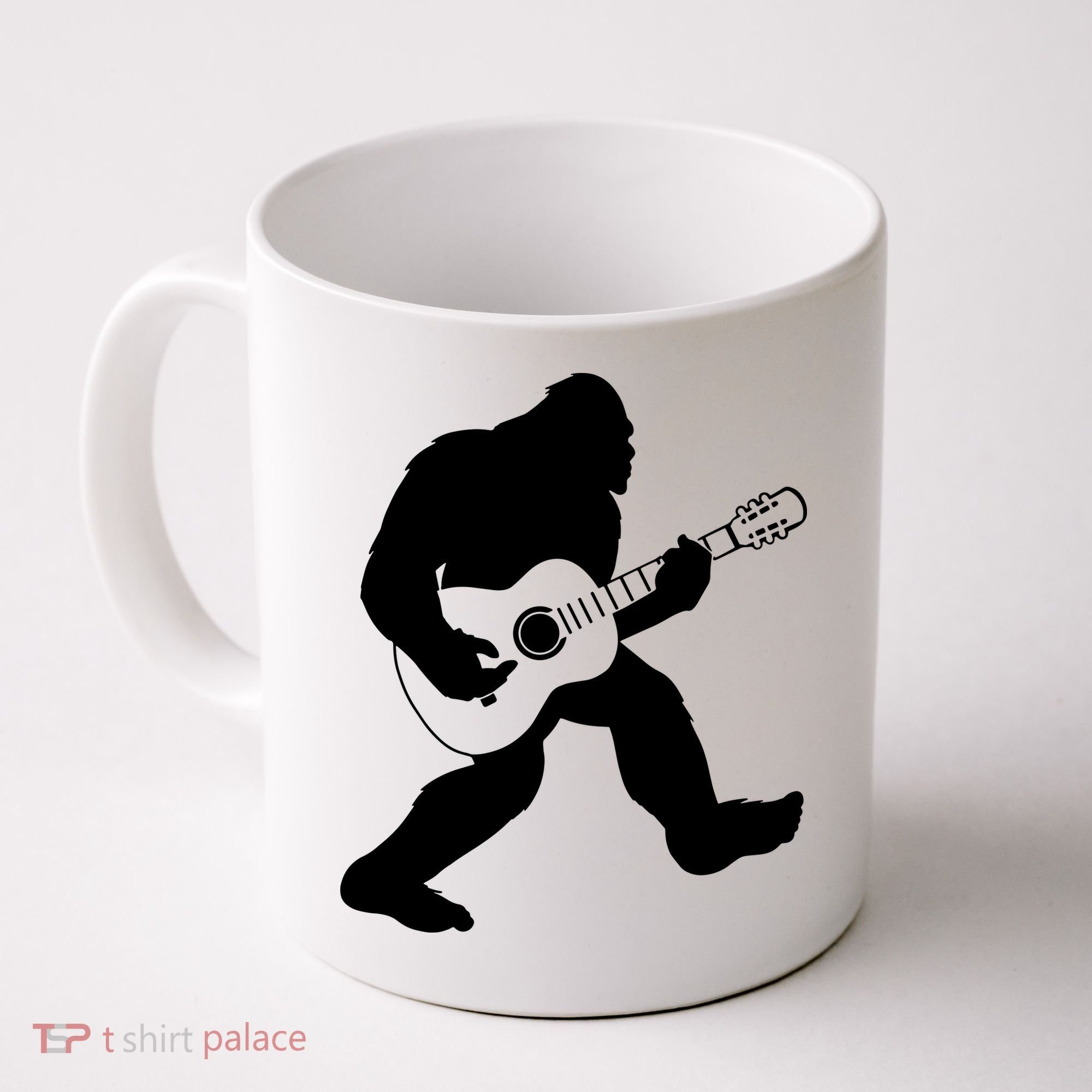 Bigfoot Playing Acoustic Guitar Coffee Mug