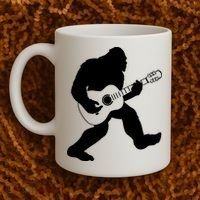 Bigfoot Playing Acoustic Guitar Coffee Mug thumb 2