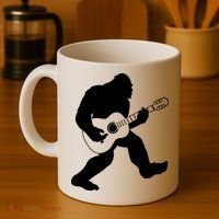 Bigfoot Playing Acoustic Guitar Coffee Mug thumb 4