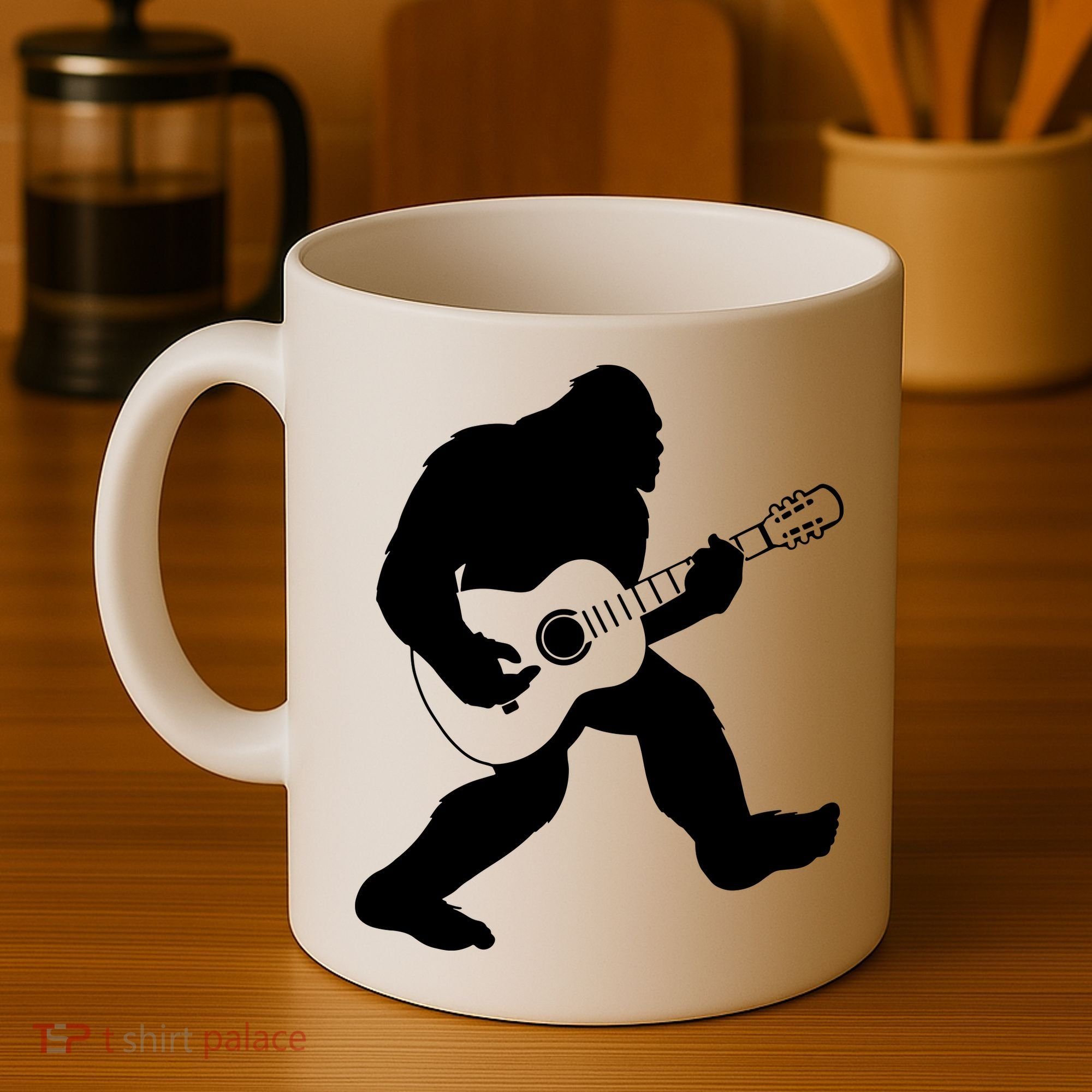 Bigfoot Playing Acoustic Guitar Coffee Mug