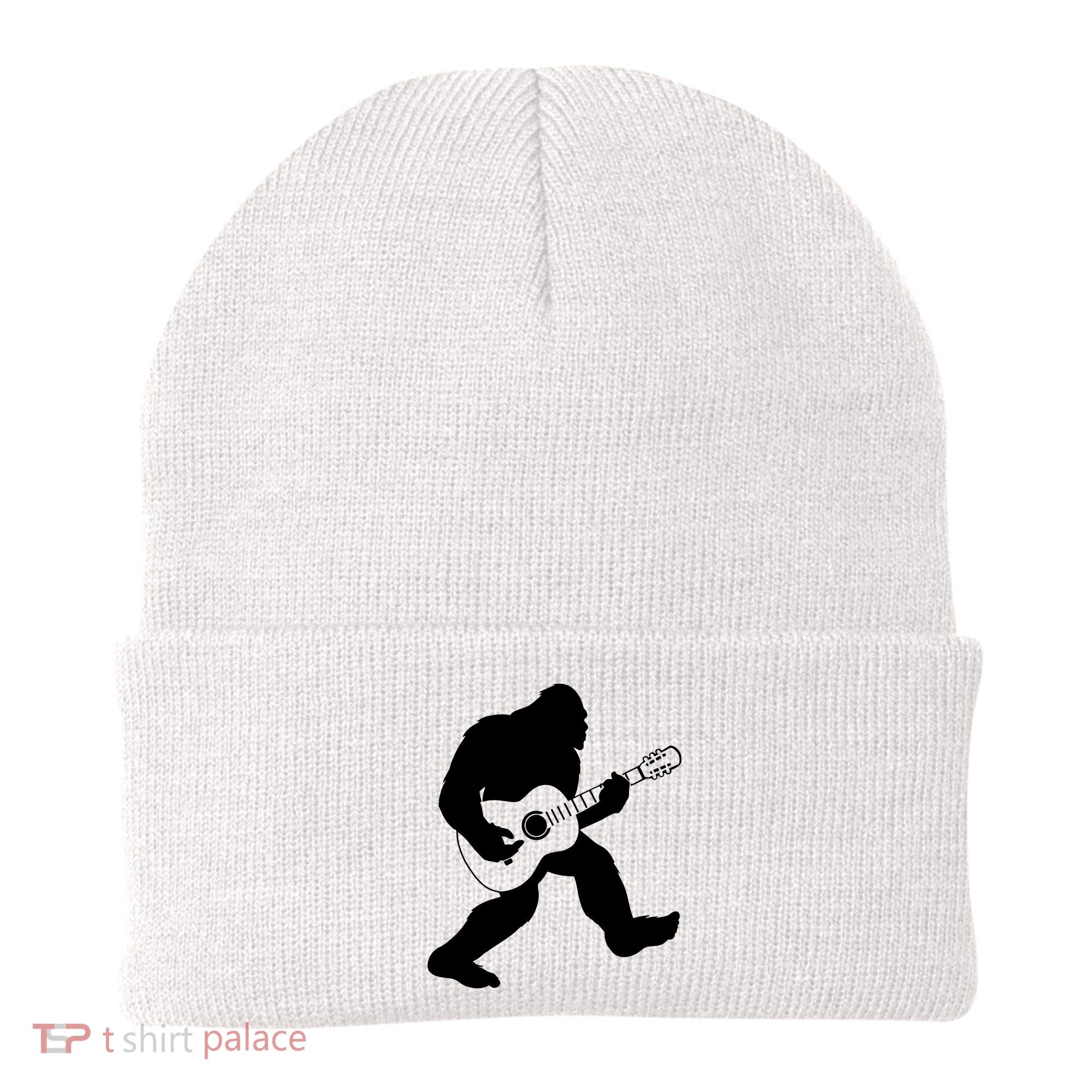 Bigfoot Playing Acoustic Guitar Beanie